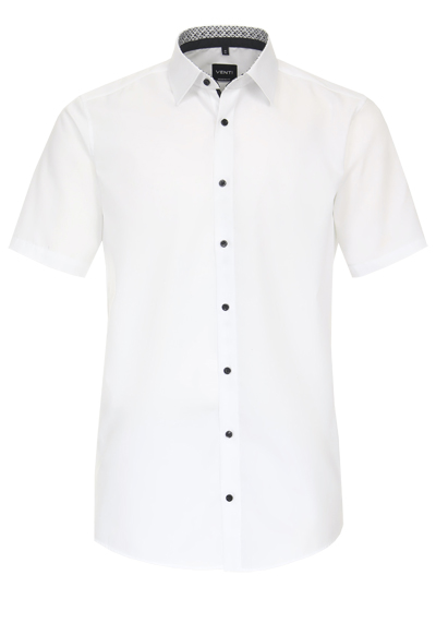 VENTI Modern Fit Hemd Halbarm Haifischkragen wei