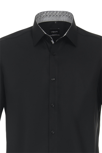 Produktbild fr 'VENTI Modern Fit Hemd Halbarm Haifischkragen schwarz'