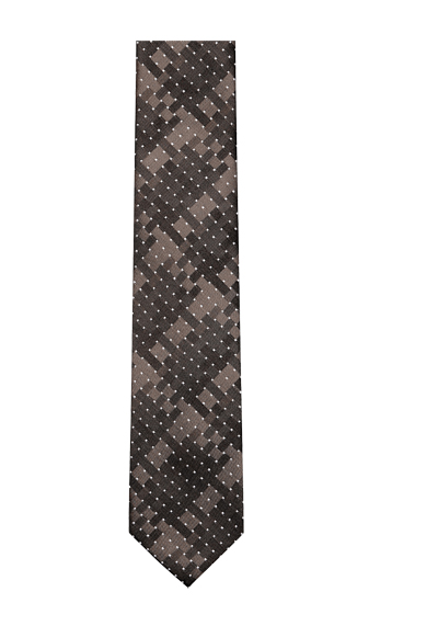 VENTI Krawatte 6 cm breit Seide Muster braun