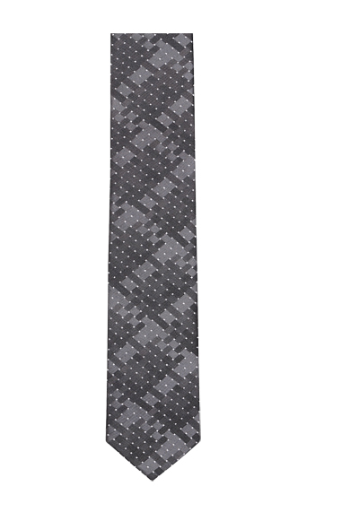VENTI Krawatte 6 cm breit Seide Muster anthrazit