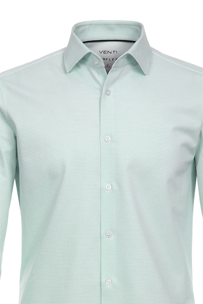 Produktbild fr 'VENTI Modern Fit Hemd Langarm Haifischkragen Jersey Stretch Muster grn'
