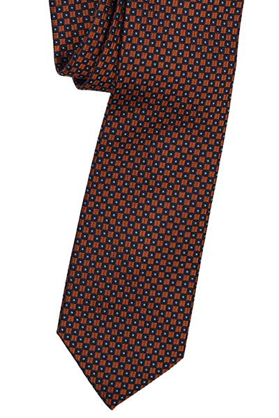 VENTI Krawatte aus reiner Seide fleckenabweisend Muster orange