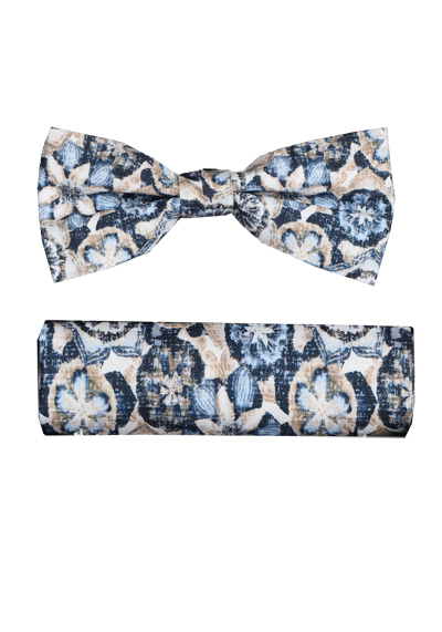 Produktbild fr 'VENTI Fliege + Einstecktuch Set Muster blau'