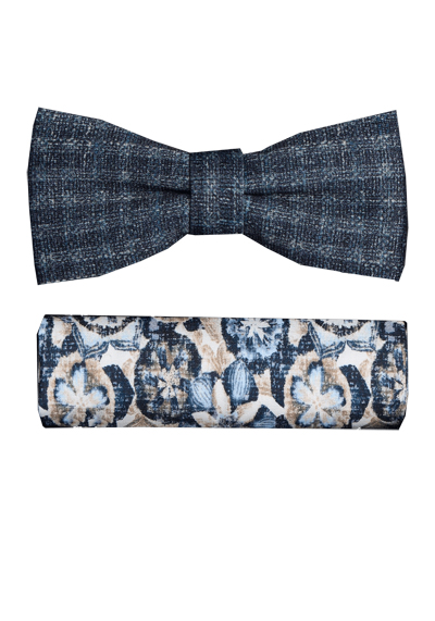 Produktbild fr 'VENTI Fliege + Einstecktuch Set Muster blau'