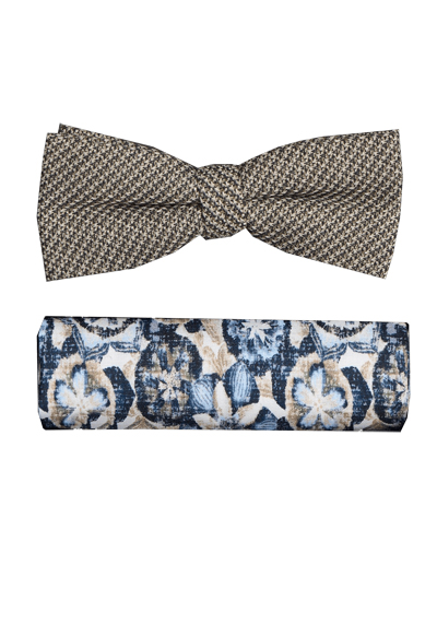 Produktbild fr 'VENTI Fliege + Einstecktuch Set Muster braun'