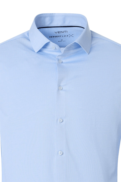 Produktbild f�r 'VENTI Modern Fit Hemd Langarm Haifischkragen Jersey Stretch Struktur hellblau'