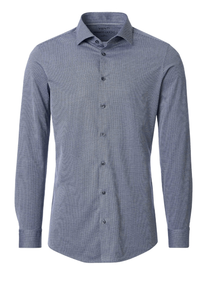 Produktbild f�r 'VENTI Modern Fit Hemd Langarm Haifischkragen Jersey Stretch Struktur dunkelblau'