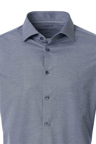 Produktbild f�r 'VENTI Modern Fit Hemd Langarm Haifischkragen Jersey Stretch Struktur dunkelblau'