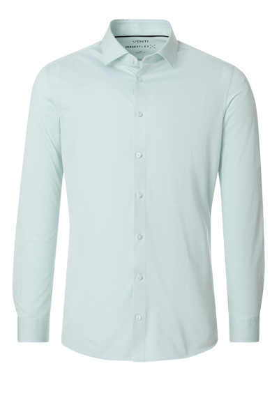 VENTI Modern Fit Hemd Langarm Haifischkragen Jersey Stretch Struktur mint