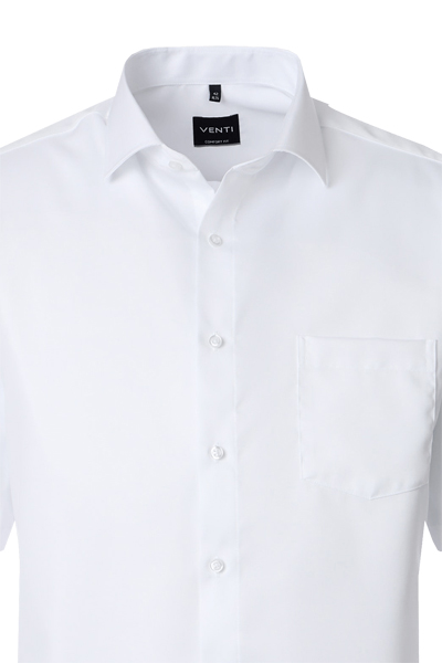 Produktbild f�r 'VENTI Modern Fit Hemd Halbarm Haifischkragen Twill wei�'