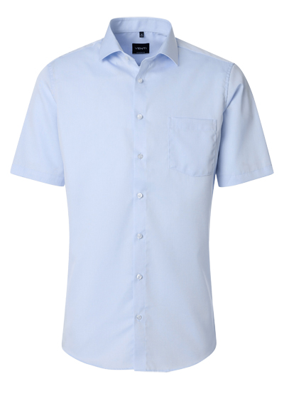 VENTI Modern Fit Hemd Halbarm Haifischkragen Twill hellblau
