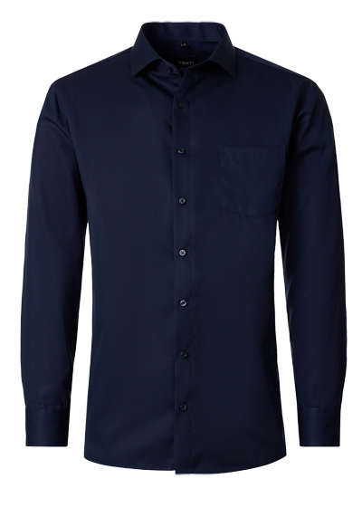 VENTI Modern Fit Hemd Langarm Haifischkragen Twill nachtblau
