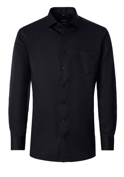 Produktbild f�r 'VENTI Modern Fit Hemd Langarm Haifischkragen Twill schwarz'