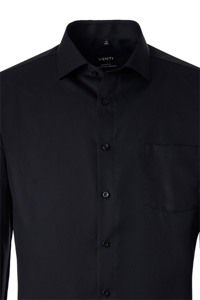 Produktbild f�r 'VENTI Modern Fit Hemd Langarm Haifischkragen Twill schwarz'