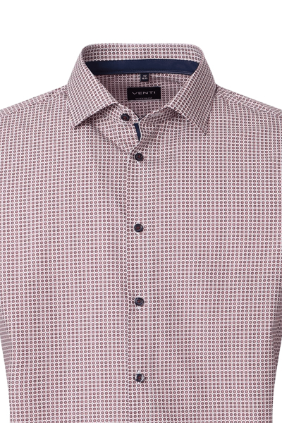 Produktbild f�r 'VENTI Modern Fit Hemd Langarm New Kent Kragen Muster rot'
