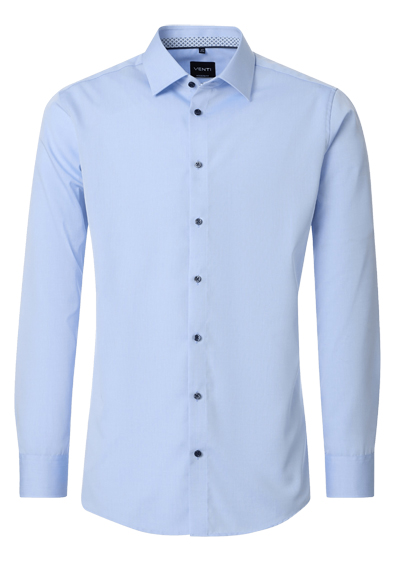 VENTI Modern Fit Hemd Langarm New Kent Kragen Popeline hellblau