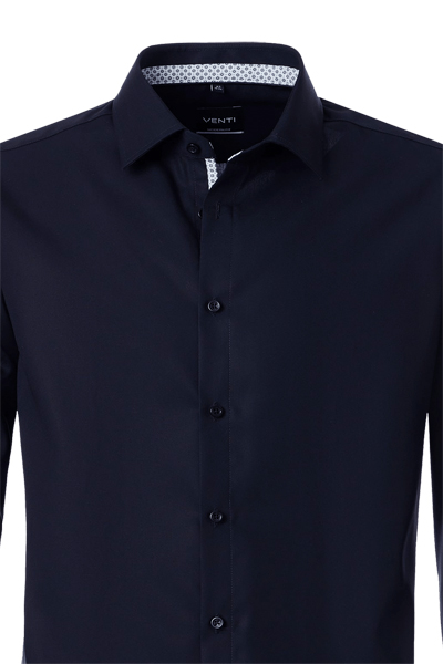 Produktbild f�r 'VENTI Modern Fit Hemd Langarm New Kent Kragen Popeline nachtblau'