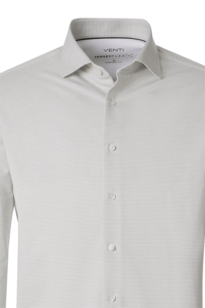 Produktbild f�r 'VENTI Comfort Fit Hemd Langarm Haifischkragen Jersey Stretch Muster gr�n'