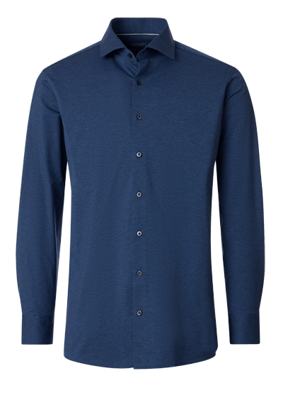 VENTI Comfort Fit Hemd Langarm Haifischkragen Jersey Stretch dunkelblau