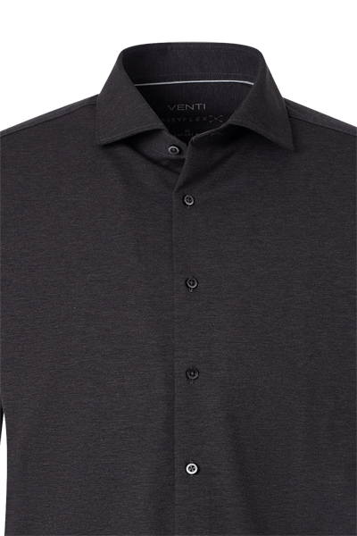 Produktbild f�r 'VENTI Comfort Fit Hemd Langarm Haifischkragen Jersey Stretch dunkelgrau'