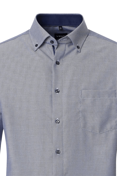 Produktbild f�r 'VENTI Comfort Fit Hemd Langarm Button Down Kragen Muster dunkelblau'