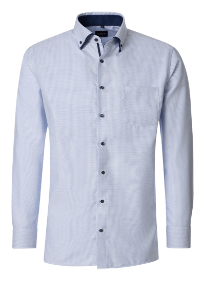 VENTI Comfort Fit Hemd Langarm Doppelkragen Struktur hellblau