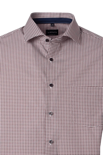 Produktbild f�r 'VENTI Comfort Fit Hemd Langarm New Kent Kragen Muster rot'