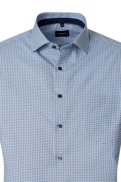 Produktbild f�r 'VENTI Comfort Fit Hemd Langarm New Kent Kragen Muster blau'