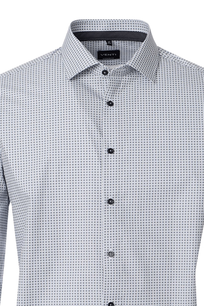 Produktbild f�r 'VENTI Comfort Fit Hemd Langarm New Kent Kragen Muster grau'
