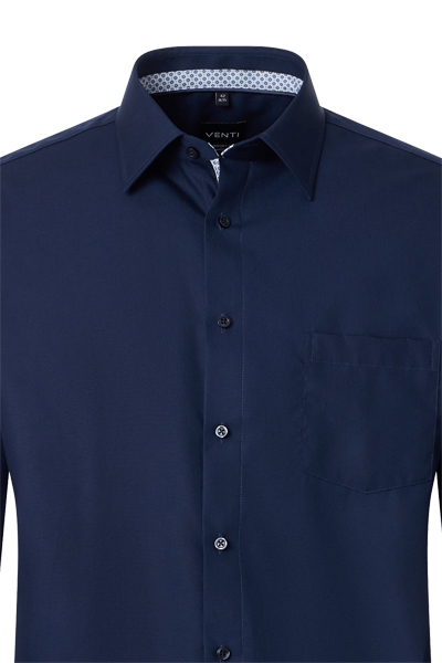 Produktbild f�r 'VENTI Comfort Fit Hemd Langarm New Kent Kragen Popeline nachtblau'