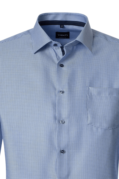 Produktbild f�r 'VENTI Comfort Fit Hemd Langarm New Kent Kragen Struktur mittelblau'
