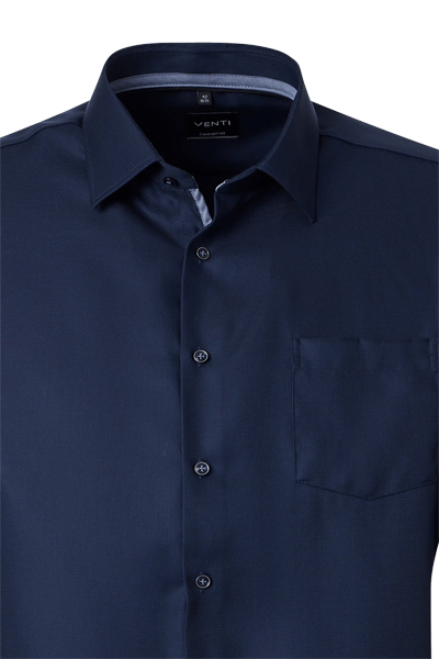 Produktbild f�r 'VENTI Comfort Fit Hemd Langarm New Kent Kragen Struktur nachtblau'