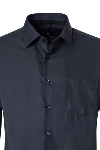 Produktbild f�r 'VENTI Comfort Fit Hemd Langarm New Kent Kragen Struktur anthrazit'