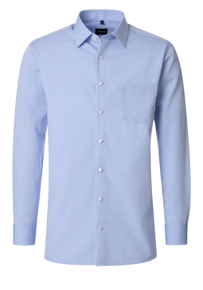 VENTI Comfort Fit Hemd Basic Kent Langarm Popeline hellblau