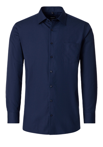 VENTI Comfort Fit Hemd Basic Kent Langarm Popeline dunkelblau