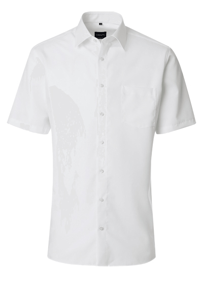 VENTI Comfort Fit Hemd Halbarm Basic Kent Popeline creme
