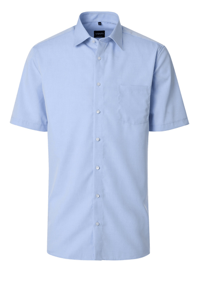 VENTI Comfort Fit Hemd Halbarm Basic Kent Popeline hellblau