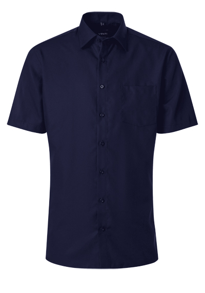 VENTI Comfort Fit Hemd Halbarm Basic Kent Popeline dunkelblau