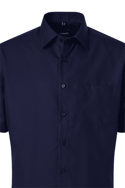 Produktbild f�r 'VENTI Comfort Fit Hemd Halbarm Basic Kent Popeline dunkelblau'