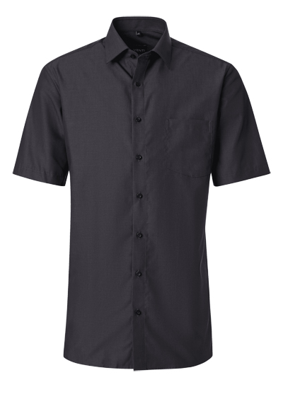 VENTI Comfort Fit Hemd Halbarm Basic Kent Popeline anthrazit