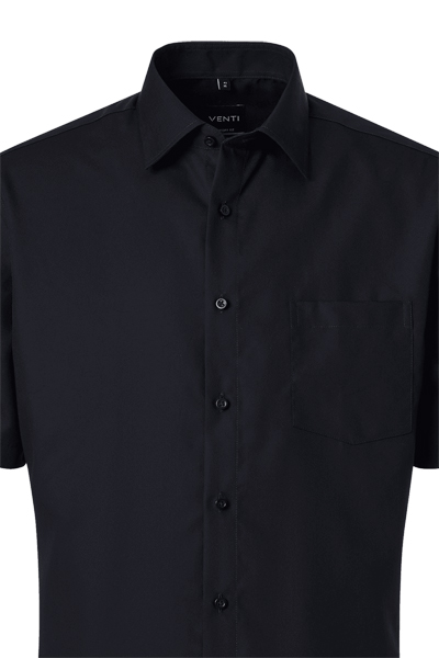Produktbild f�r 'VENTI Comfort Fit Hemd Halbarm Basic Kent Popeline schwarz'