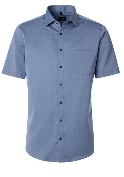 VENTI Comfort Fit Hemd Basic Kent Halbarm Twill dunkelblau