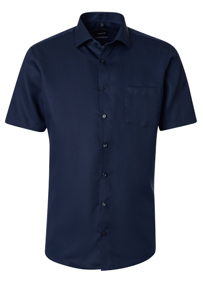 VENTI Comfort Fit Hemd Basic Kent Halbarm Twill nachtblau