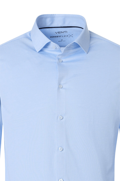 Produktbild f�r 'VENTI Body Fit Fit Hemd Langarm Haifischkragen Jersey Stretch Struktur hellblau'