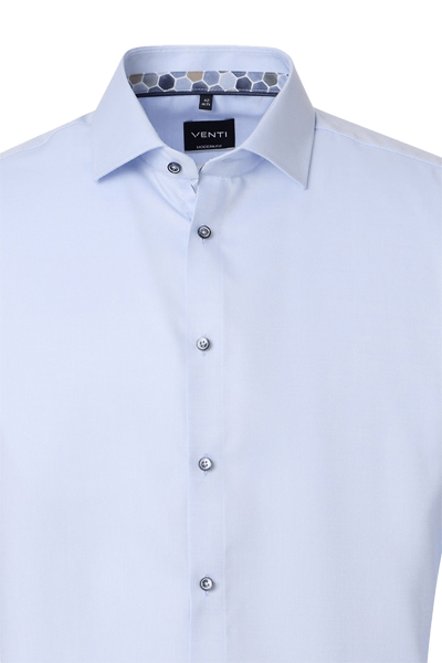 Produktbild f�r 'VENTI Modern Fit Hemd super langer Arm New Kent Kragen Struktur hellblau'