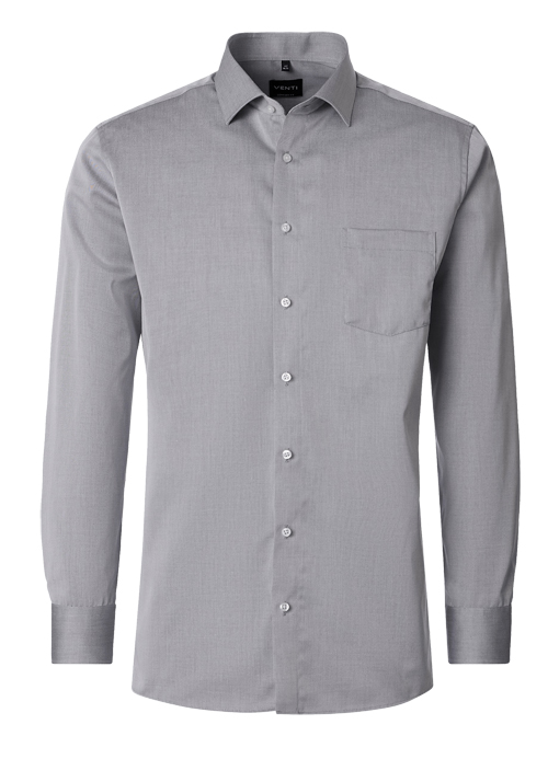 Produktbild f&uuml;r 'VENTI Comfort Fit Hemd Basic Kent extra langer Arm Twill grau'