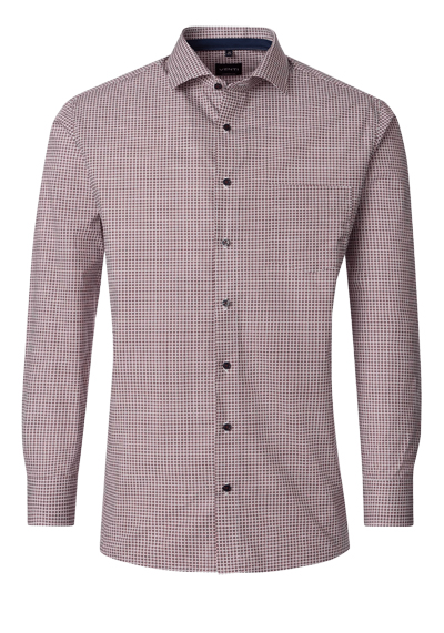 Produktbild f&uuml;r 'VENTI Comfort Fit Hemd Langarm New Kent Kragen Muster rot'