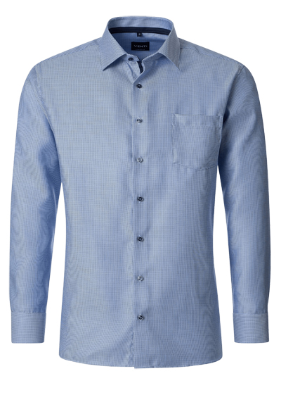 Produktbild f&uuml;r 'VENTI Comfort Fit Hemd Langarm New Kent Kragen Struktur mittelblau'