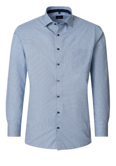 Produktbild f&uuml;r 'VENTI Comfort Fit Hemd super langer Arm New Kent Kragen Muster blau'