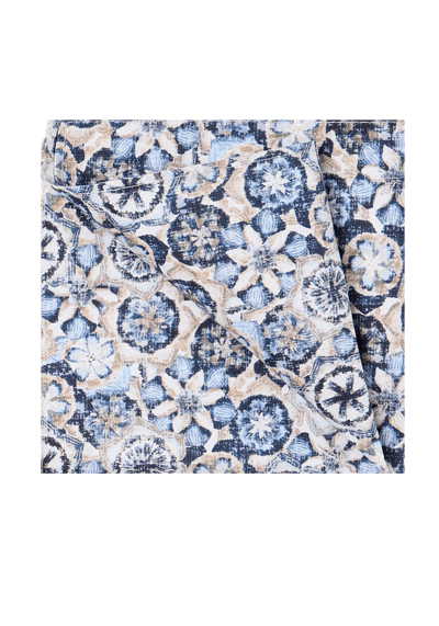 Produktbild für 'VENTI Einstecktuch aus reiner Baumwolle 25 cm x 25 cm Muster blau'